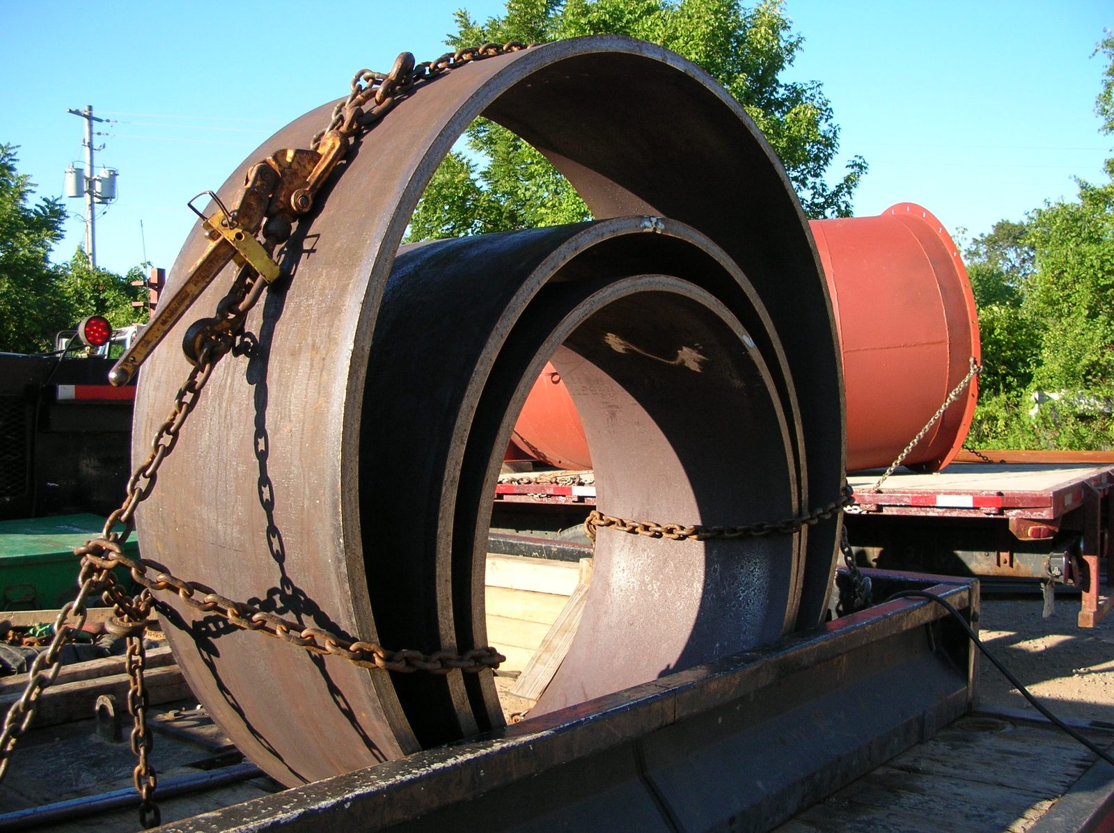 Rolled rings, custom fabricated by Dan's Welding & Fabricating in Burlington