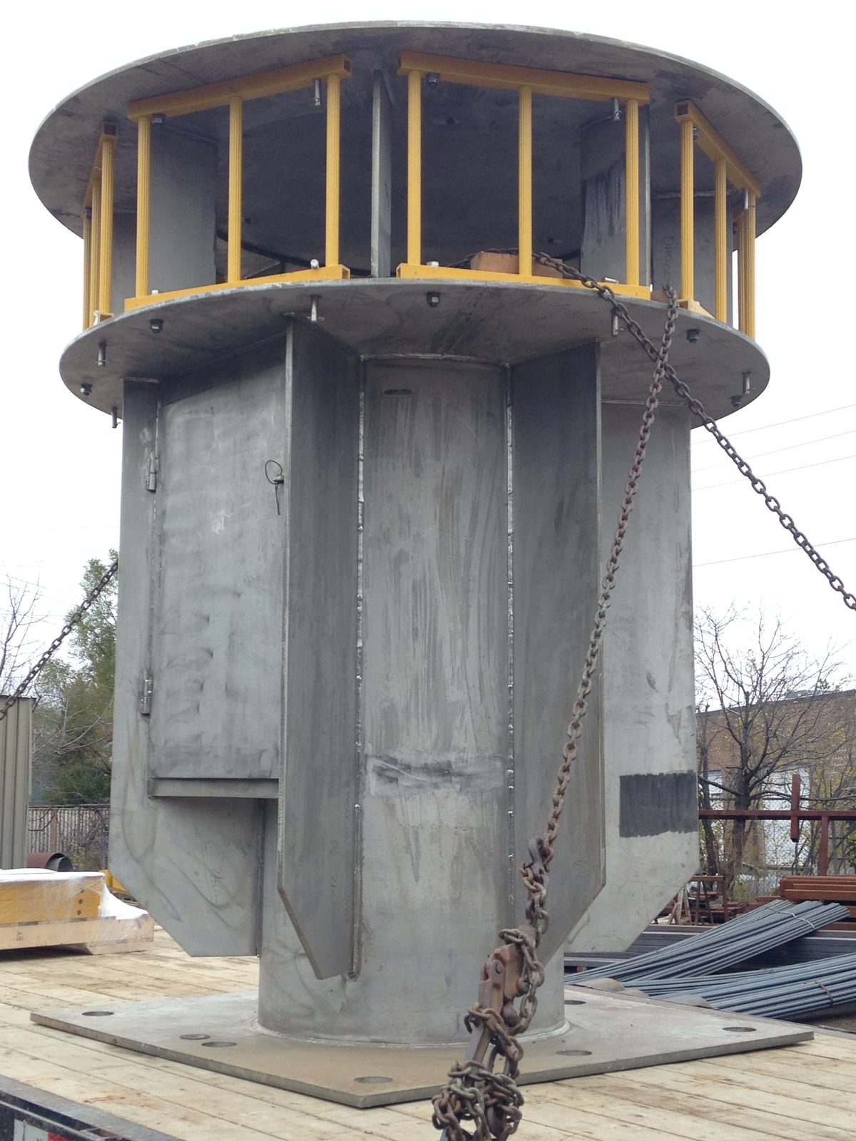 Stainless steel water intake, water treatment station, fabricated by Dan's Welding & Fabricating in Burlington