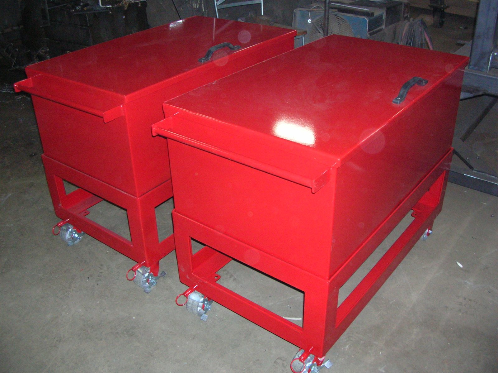 Tool cabinets, fabricated by Dan's Welding & Fabricating in Burlington