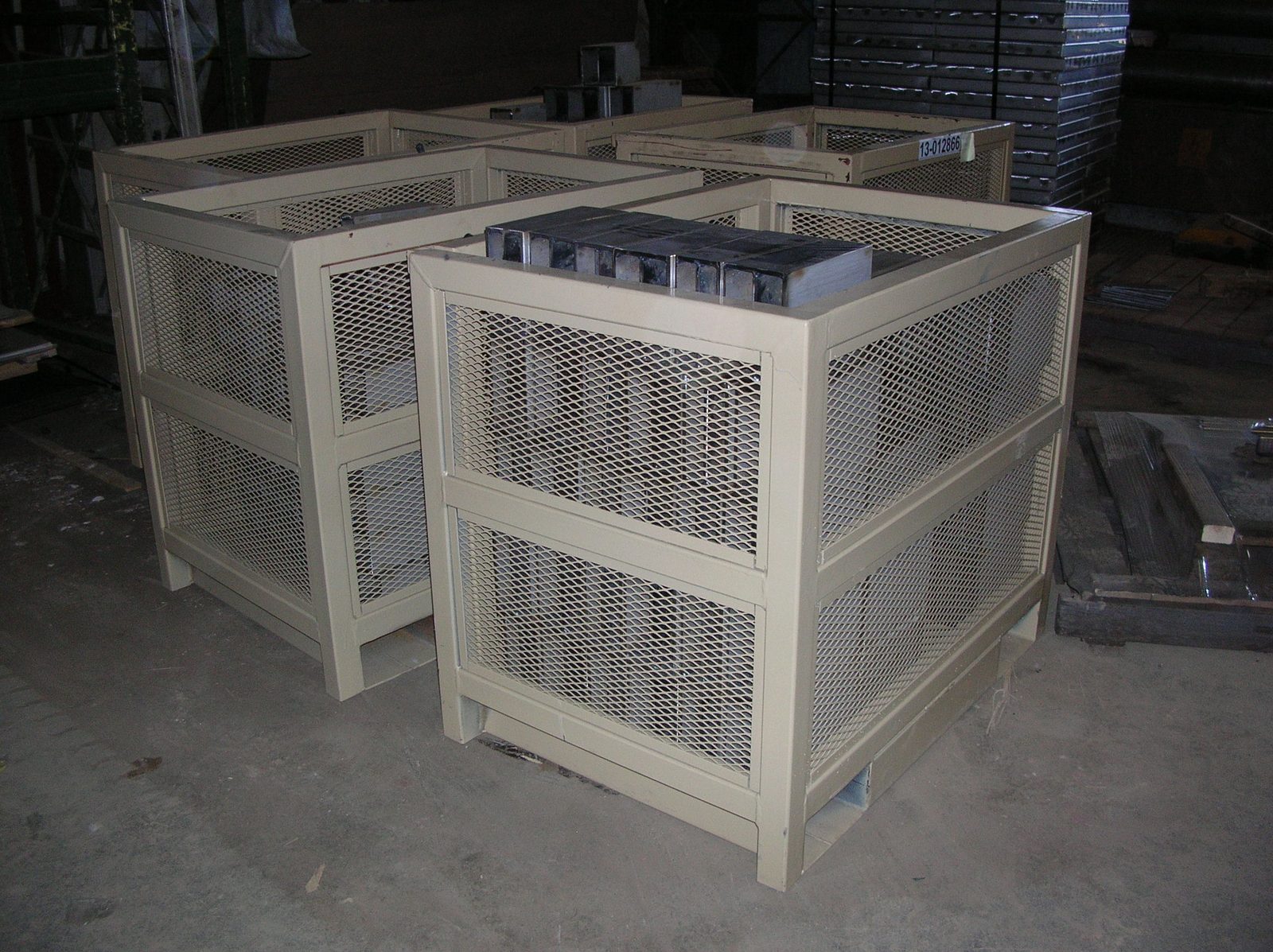 Tote bins, custom fabricated by Dan's Welding & Fabricating in Burlington