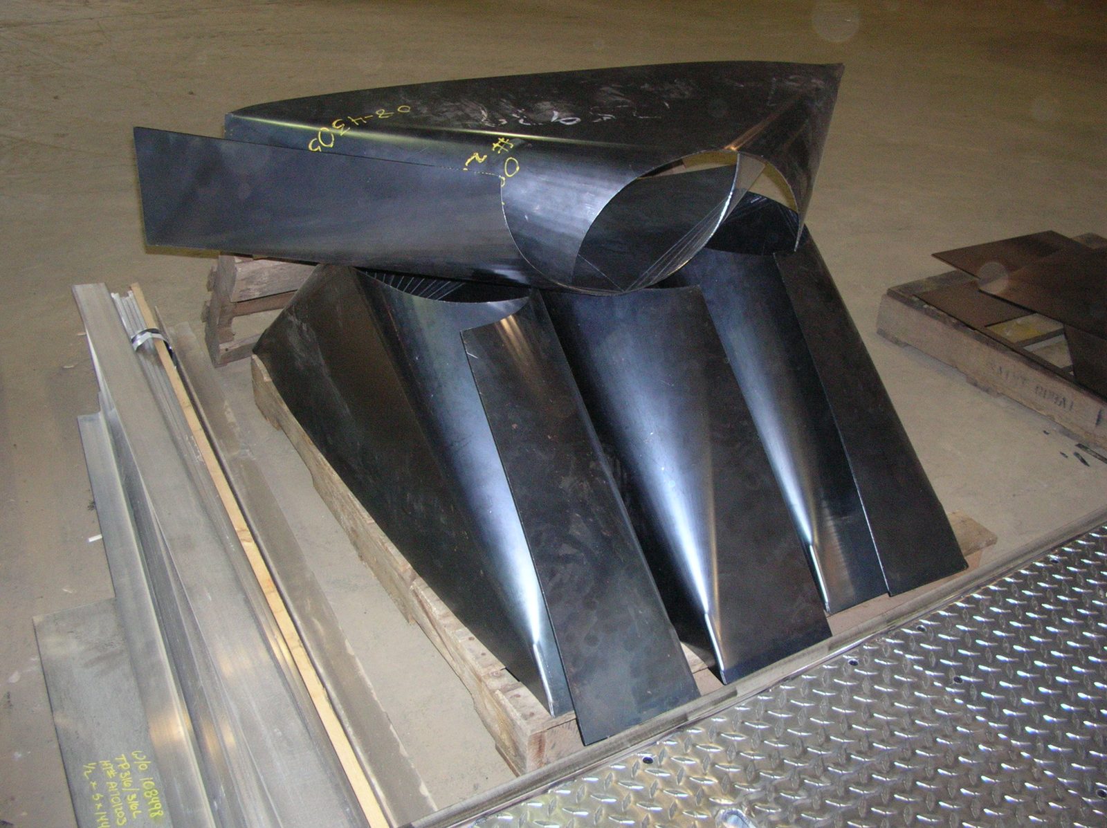 Transitions formed on our brake press, custom fabricated by Dan's Welding & Fabricating in Burlington